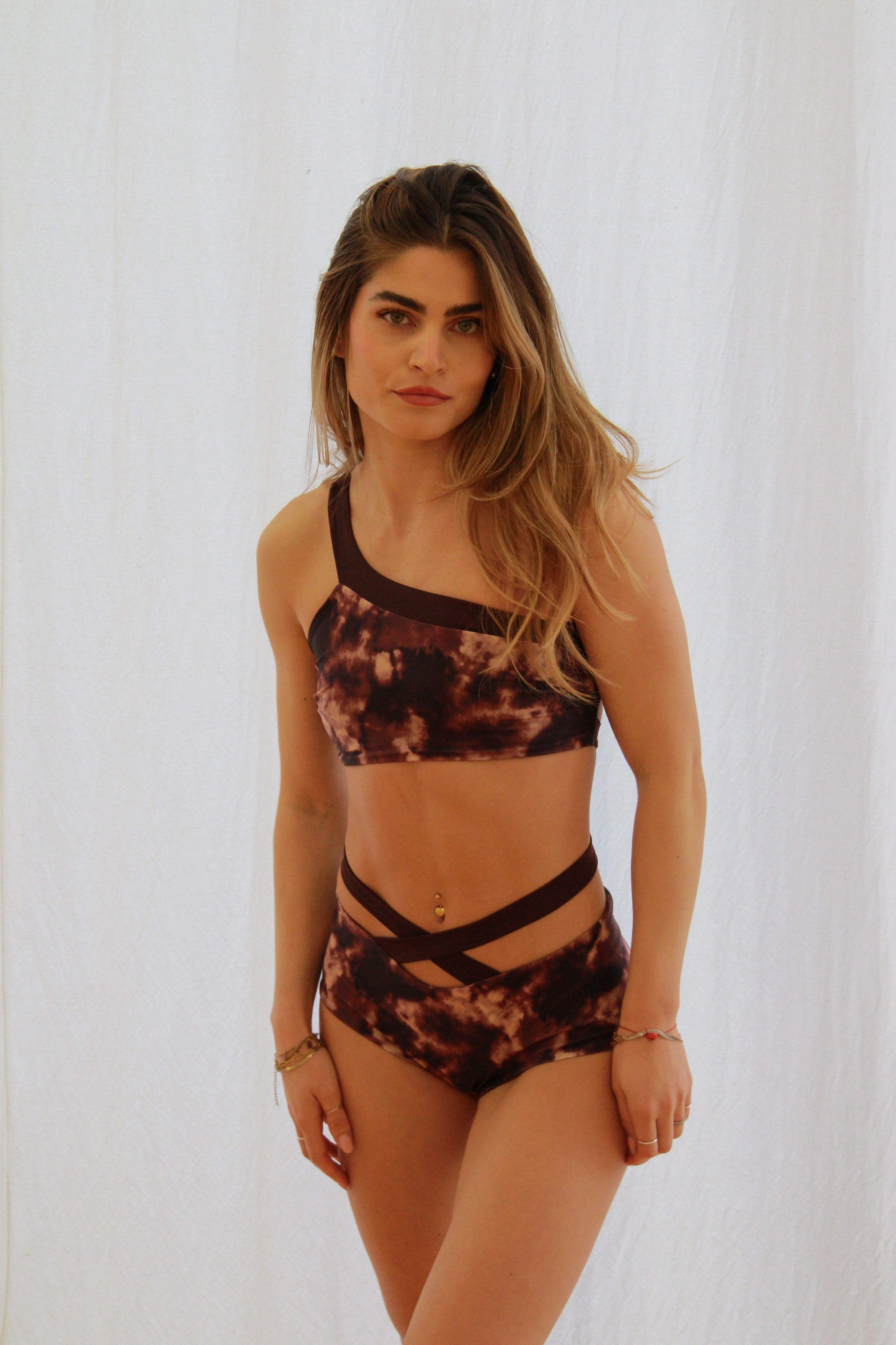 PENELOPE TOP - TIE DYE/DARK BURGUNDY