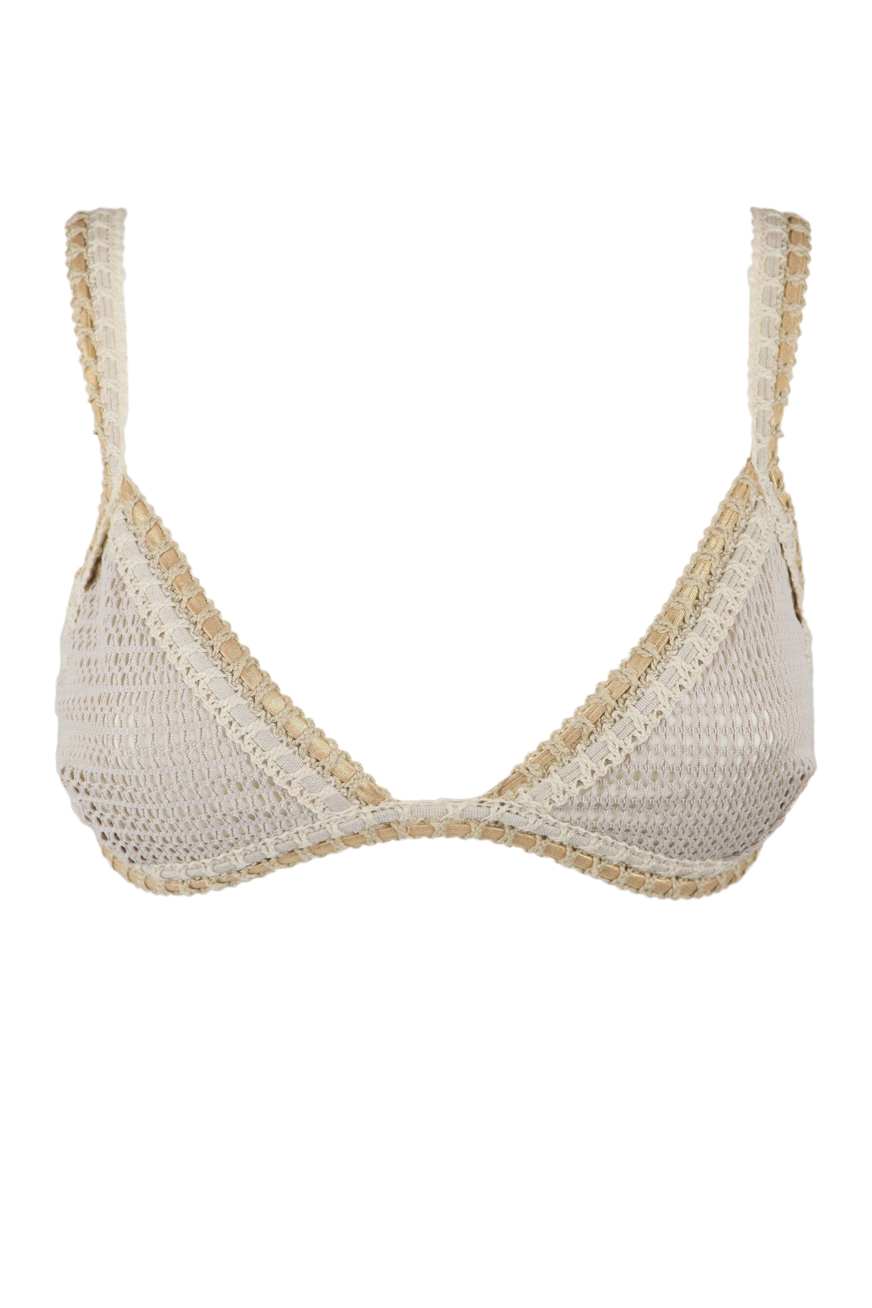 SALINAS TOP CROCHET SABBIA